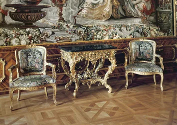 Konzolový stůl a dvě křesla, 1745