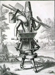 Kostým pro zednáře, vydal Gerard Valck (1651/2-1726), kolem roku 1690