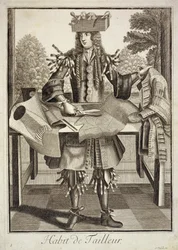 Kostým pro krejčího, hospoda. od Gerarda Valcka (16512-1726) kolem roku 1690