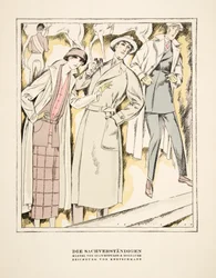 "Die Sachverständigen", reklama na kabáty Stawropulos  Moldauer, ze Stylu, pub.1922 (pochoir print)