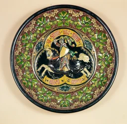 Miska s reliéfní výzdobou, Bichweiler z Hamburku, 1880 (hliněné nádobí)
