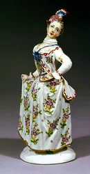 Fuerstenberská figurka dámy (porcelán)