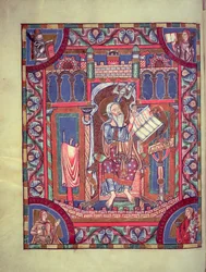 Illuminated Portrait Page of St. John, c. 10th-11th century (inkouš a zlato na pergamenu)
