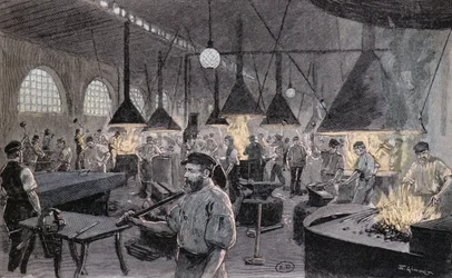 Imperial Wharf v Kielu, Německo, kolem roku 1900
