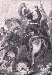 V bitvě u Dreux, Cassells Historie války mezi Francií a Německem vydaná Cassell and Company Limited, kolem roku 1890 (litho)