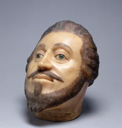 Landkrabě Mořic Hesenský, 1600-25 (vosk, sklo a vlasy)
