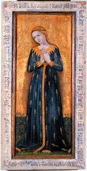 Madona oděná do roucha z obilí (tempera na dřevě)