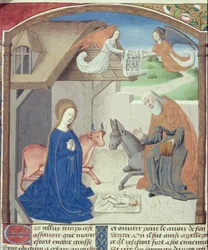 Paní Hunter 36 f.55v Svatá rodina, od Vita Christi, od Ludolfa Saského, kolem 1300-7778