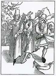 O hlasu nevlídnosti a hlouposti, který následuje, ilustrace z anglického překladu Alexandra Barclaye „The Ship of Fools“, z vydání vydaného v roce 1874
