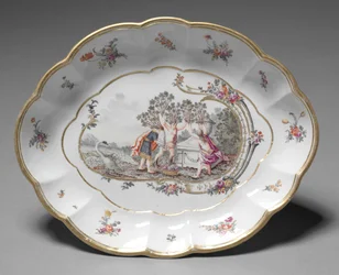 Oválná mísa, výrobce Nymphenburg Porcelain Factory, kolem 1760-1765