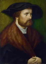 ""Portrait Of A Man"" Anonymní obraz z jižního Německa, cca 1530 Londýnská národní galerie