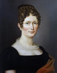 Portrét Johanny Christiane Schumannové (1767-1836), matky německého skladatele Roberta Schumanna (1810-1856), malba z počátku 19. století od neznámého umělce