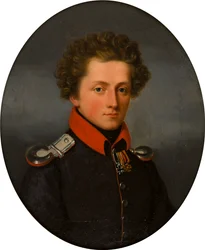 Portrét mladého důstojníka, cca 1801-99 (olej na plátně)