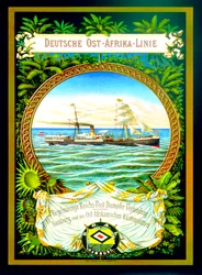 Plakát inzerující německou východní africkou linku, 1890