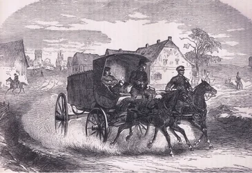 Pruská vojenská pošta, Cassells Historie války mezi Francií a Německem vydaná Cassell and Company Limited, kolem roku 1890 (litho)