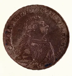 Stříbrný tolar (taler) Karla Fridricha, velkovévody Bádenského (1728-1811) (Karel I. Bádenský) 1766 Diam. 3,9 cm Neapol, museo archeologico
