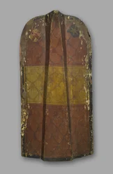 Standing pavise, Klausen, c.1480-90 (dřevo, železo a kančí kůže)