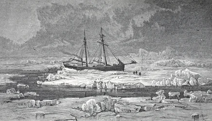The Germania v ledu, hospoda. Londýn 1874