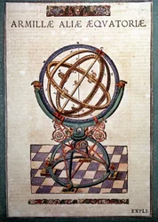 Rovníková armilární sféra v "astronomii zavedené mechanismy" od Tycho Brahe (1546 - 1601), Wandsbeck