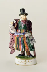 Prodavač kapesníků, Míšeňská postava na způsob Johanna Joachima Kandlera (1706-75) (keramika)