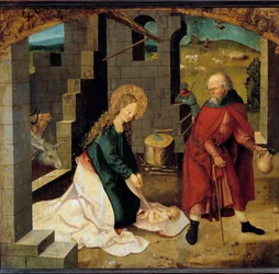 Nativite Malba švábské školy. počátku 16. století. Dijon, Muzeum výtvarných umění