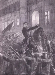 Trochu shromažďuje národní gardisty před Hôtel de Ville, Cassellovy Dějiny války mezi Francií a Německem, vydalo Cassell and Company Limited, kolem roku 1890