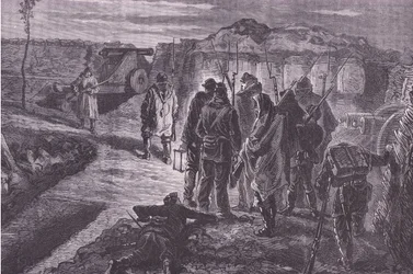 Na hradbách, Cassells History of the War between France and Germany vydané Cassell and Company Limited, kolem roku 1890 (litho)