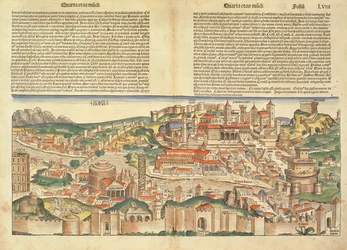 Pohled na město Řím, z Norimberské kroniky od Hartmanna Schedela (1440-1514) 1493