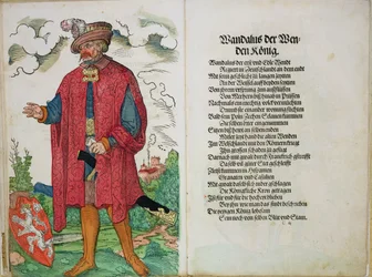 Wandalus, král Vendů, z knihy „Původ prvních dvanácti starých králů a knížat německého národa“, 1543