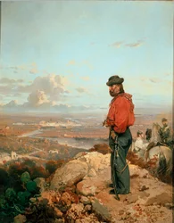 Italská jednota: "" Portrét Giuseppe Garibaldiho (1807-1882) před Capuou (Capua) v roce 1860 "" Malba Gerolama (Girolamo) Induno (1825-1890) 1861 Museo del Risorgimento, Milán