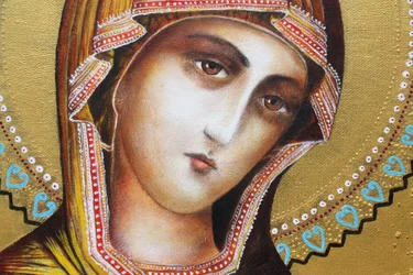 Mary, detail 3, 2001 (písek a akryl na plátně)