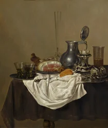 Zátiší se šunkou, 1650.