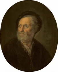 Busta vousatého muže, asi 1642-1645 (olej na desce)