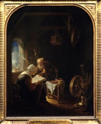 Čtení Bible neboli Anne a Tobie - Obraz Gerarda Doua (1613-1675), Ec Hol