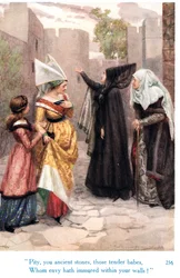„Škoda, vy prastaré kameny, ty něžné děťátka, které závist uvěznila ve vašich zdech!“, ilustrace z „Shakespearových příběhů anglických králů“, vydané nakladatelstvím George Harrap & Son