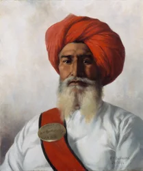 Ganda Singh, sikhský chaprasse z topografického průzkumu č. 14 plukovníka Wilmera, 1894