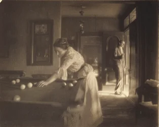 The Billiard Game, cca 1907 (platinový tisk)