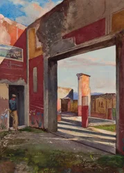 Dům Kastora a Polydeuka v Pompejích s oficiálním průvodcem, s doplňky od bourbonského žáka
