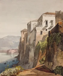 Dům Tasso, Sorrento, s dodatky kněžny Marie Annunziaty di Borbone (1843-1871), 1853 (tužka, kvaš a wc na papíře)