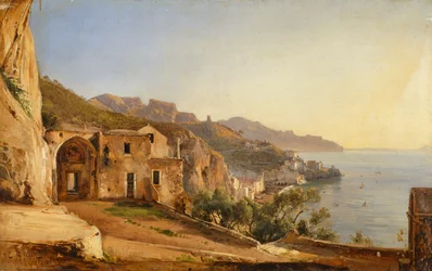 Pohled na Amalfi z jeskyně kapucínů, Giacinto Gigante