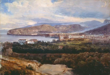 Pohled na Sorrento, Giacinto Gigante, tempera na papíře