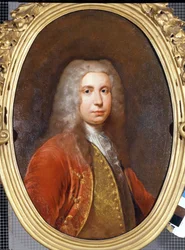Portrét gentlemana. 18. století. Obraz Giacoma Cerutiho zvaný Pyochetto (1724? -?). Museo del Castello, Milán.