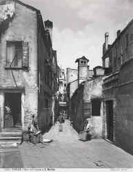 Benátky, Calle dellAngiolo v San Martinu, kolem roku 1890