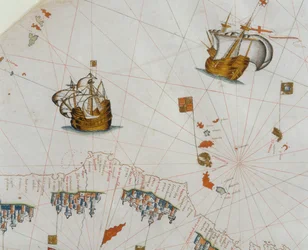 Námořní mapa, detail Kanárských ostrovů, 1564