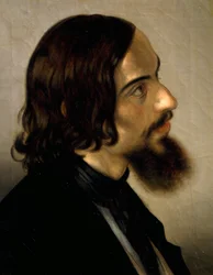 Portrét malíře Scamuzzy od Giovanniho Trecourta (1812-1882)