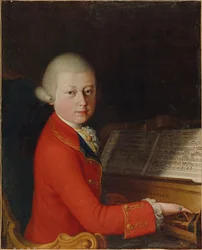 Portrét Wolfganga Amadea Mozarta 1756-1791 ve věku 13 let ve Veroně, 1770.