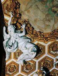 Detail výzdoby v barokním stylu, kostel svatého Ondřeje v Quirinal, architekt Gian Lorenzo Bernini (1598-1680), Řím, Itálie