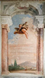 Krajina s Cupidem z Iliady v Palazzině, 1757