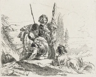Tři vojáci a chlapec, 1749
