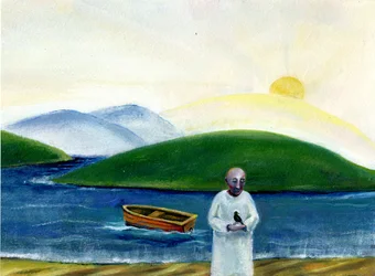 Svítání na rozloučenou,2004, (olej na papíře)